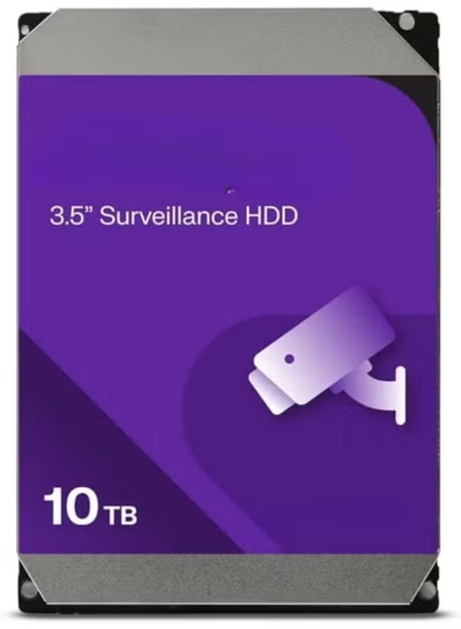 قرص صلب داخلي للمراقبة سعة 10 تيرابايت، مقاس 3.5 بوصة، واجهة SATA III، سرعة 7200 دورة/دقيقة، ذاكرة كاش 256 ميجابايت، لأنظمة DVR وNVR
