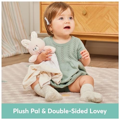 GUND Baby Sustainably Soft Bunny Lovey Stuffed Animal Plush Blanket Made from 100 Recycled Materials for Babies and Newborns PinkCream 10 - Image 3