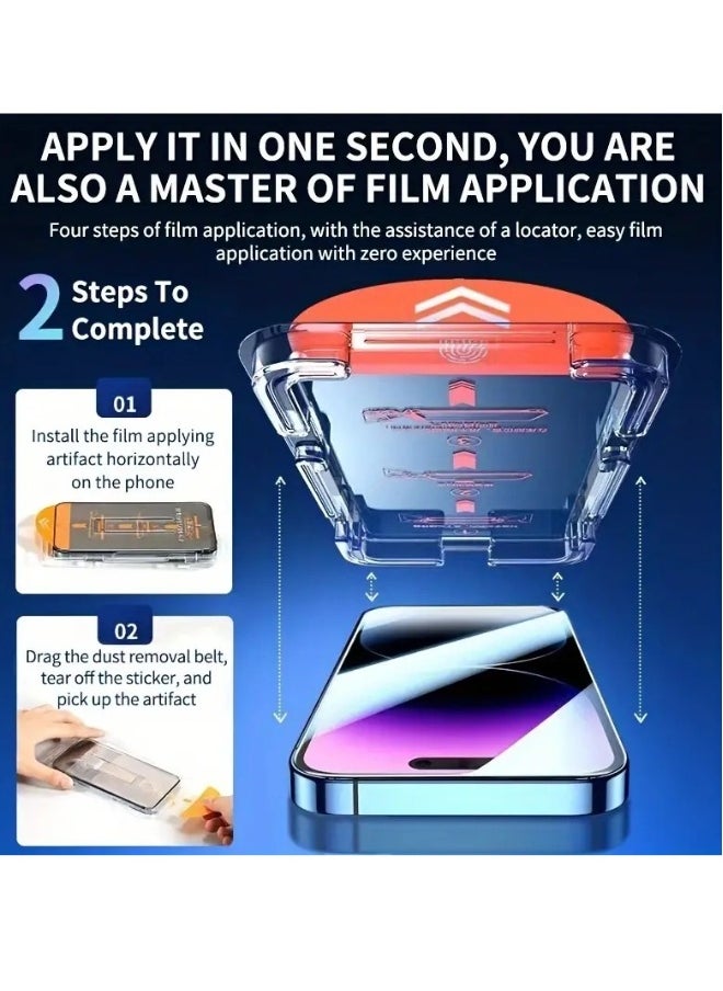 Generic - One Touch Dust free Install Screen Protector Full Coverage Tempered Glass Film with Auto Alignment Tool Kit, HD Clear 9H Tempered Glass for iPhone - Image 1