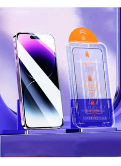 One Touch Dust free Install Screen Protector Full Coverage Tempered Glass Film with Auto Alignment Tool Kit, HD Clear 9H Tempered Glass for iPhone