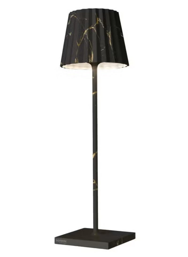Sompex Troll 2.0 LED Table Lamp | IP54 (splash and dust proof) | 2 warm white light colours | Stepless touch dimmer | Wireless Indoor & Outdoor | Aluminium | Brightness memory | H 38 cm - Black Marble - Image 1