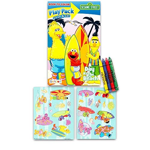 elmo Sesame Street Paint With Water Super Set for Girls Kids Bundle ~ Deluxe Mess-Free Book with Water Surprise Brush, Mini Coloring Book, and Stickers (Sesame Street Party Supplies) - Image 3