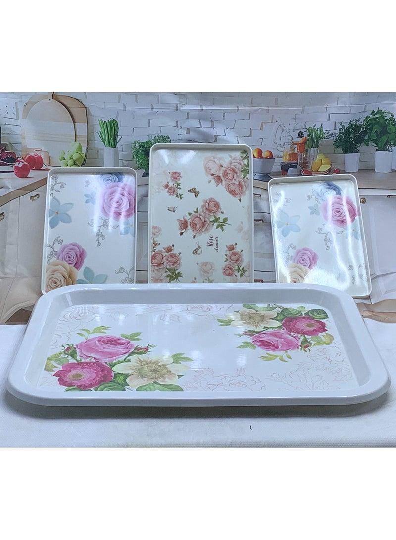 Jumbo Party Melamine Tray & 3 Pcs.- Set of 4 Pcs. (75 x 59 cm, 40 x 26.5 cm, 35.5 x 23.5 cm(2 pcs)) - Image 1