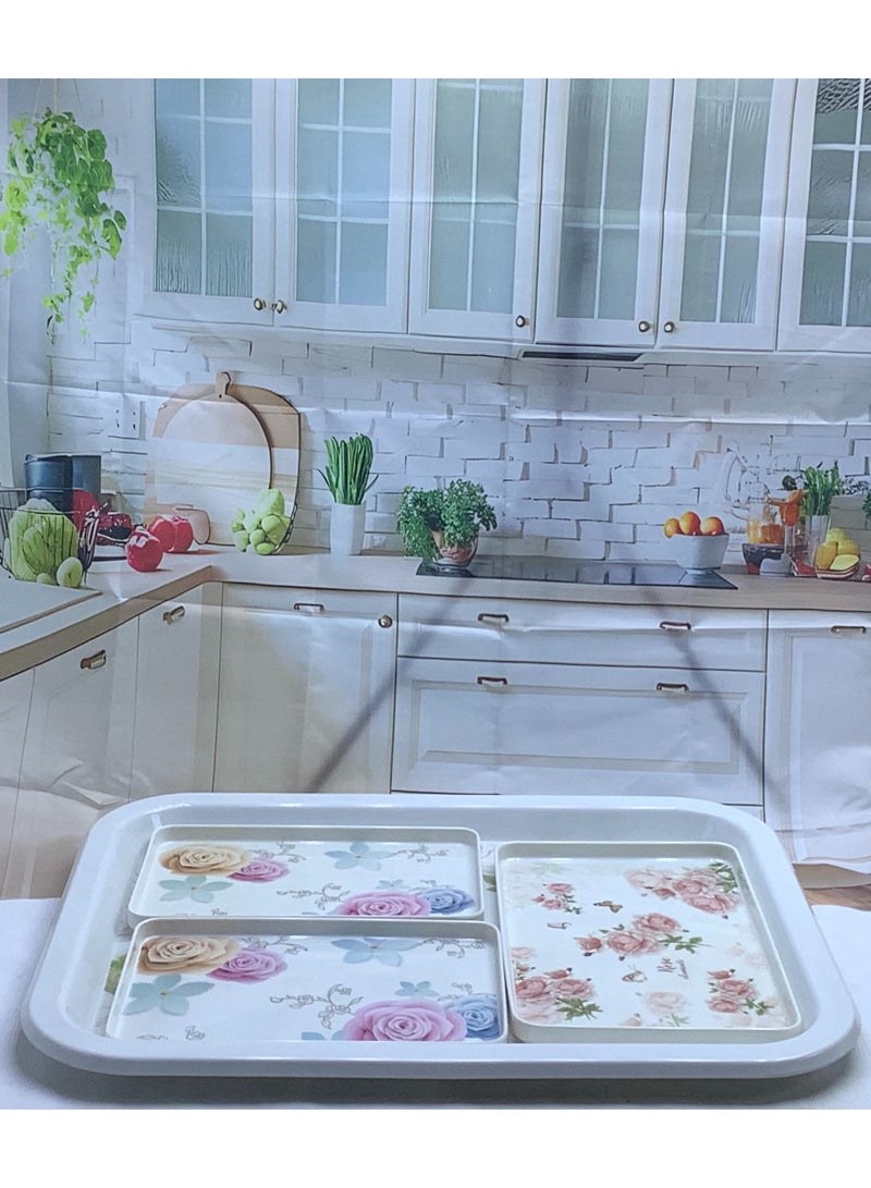 Jumbo Party Melamine Tray & 3 Pcs.- Set of 4 Pcs. (75 x 59 cm, 40 x 26.5 cm, 35.5 x 23.5 cm(2 pcs)) - Image 2