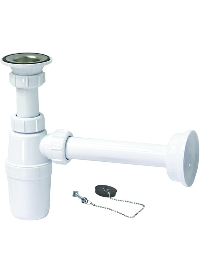 The Bros فخ زجاجة حوض الغسيل حوض الحمام مصيدة تصريف أنبوب 1 1/4" - صنع في الإمارات العربية المتحدة - Image 1