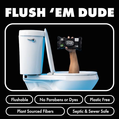 DUDE Wipes - Flushable Wipes for Adults - 6 Pack, 288 Count - Odor Destroyer XL - Deodorizing with Clean Scent - Up to 24 Hours of Odor-Destroying Technology - Image 3