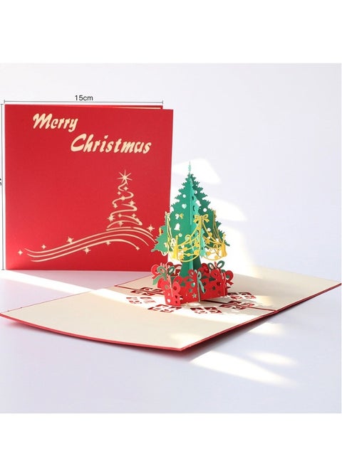 3D 3D Christmas Tree red greeting card