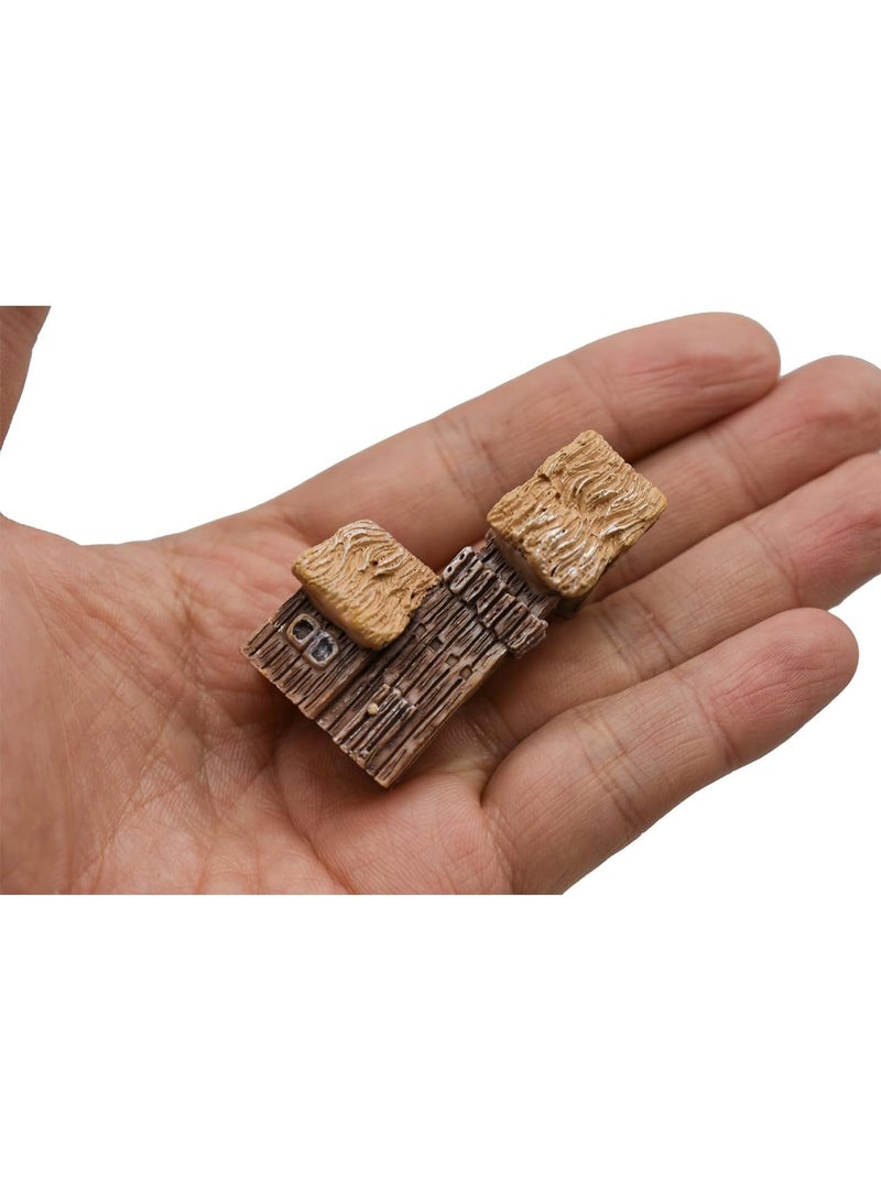 8 أجزاء من كوخ القش المصغرة كوخ صغير الراتنج الجني حديقة كوخ الريفي كوخ DIY بيت الدمية حوض الزجاج حوض الأسماك الديكور المناظر الطبيعية الصغرى - Image 2