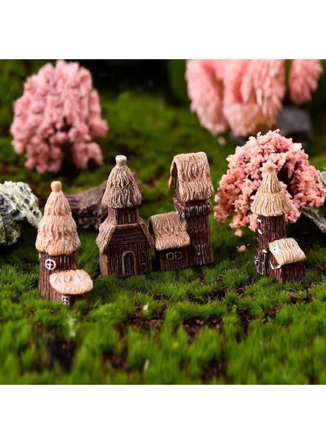 8 أجزاء من كوخ القش المصغرة كوخ صغير الراتنج الجني حديقة كوخ الريفي كوخ DIY بيت الدمية حوض الزجاج حوض الأسماك الديكور المناظر الطبيعية الصغرى - Image 4