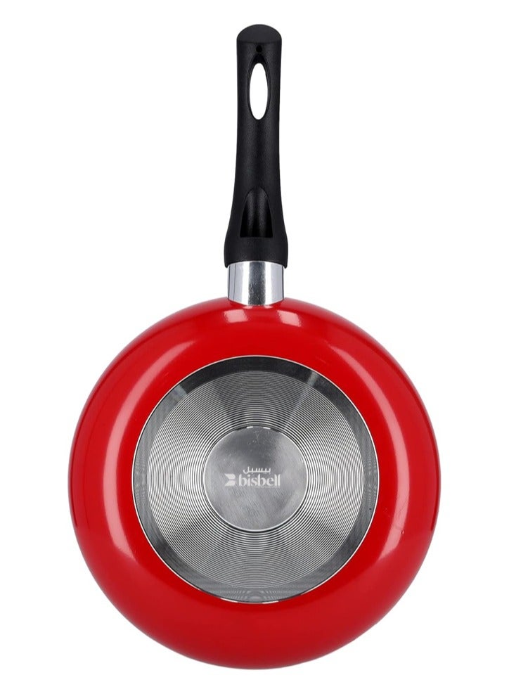 Bisbell 3 Layer Non-Stick Coating Fry Pan With  Ergonomic Handle Red 30 Cm,BB1735 - Image 2