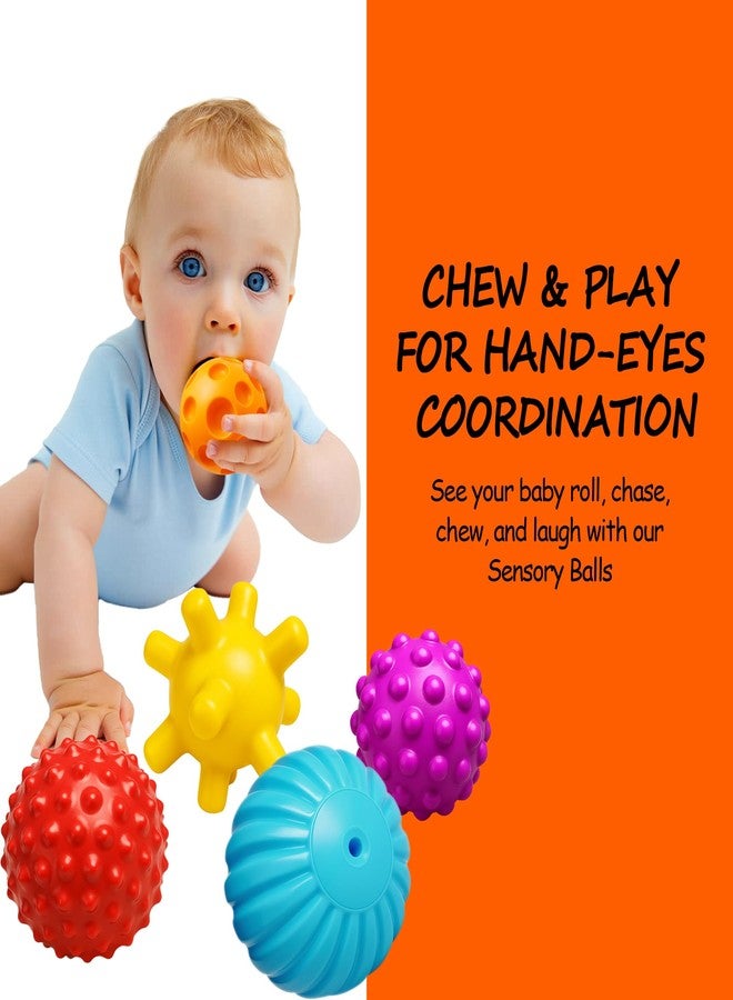 ROHSCE Baby Balls for Toddlers 1-3, Bath Toys for Babies 6-12 Months, Infant Soft Sensory Balls Set, Montessori Bathroom Shower Teether Gift for Boys Girls 6 Pack - Image 4