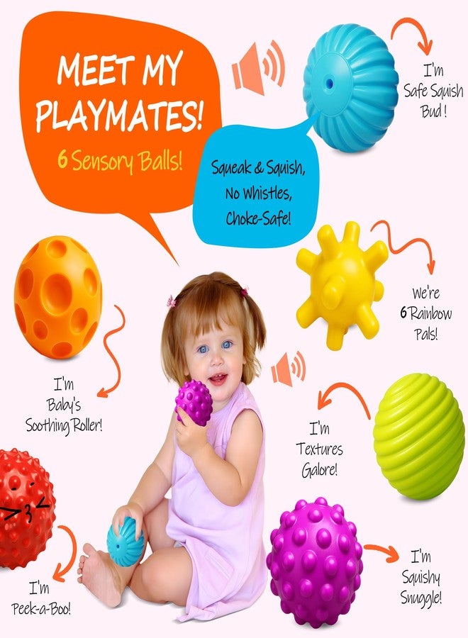 ROHSCE Baby Balls for Toddlers 1-3, Bath Toys for Babies 6-12 Months, Infant Soft Sensory Balls Set, Montessori Bathroom Shower Teether Gift for Boys Girls 6 Pack - Image 2