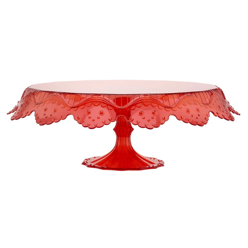 Wonderchef Plastic Pavoni Papillon Cake Stand, Red