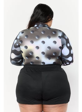adidas Originals Women Plus Size Fit Long Sleeve Training Bodysuits, Multicolor  - Image 3