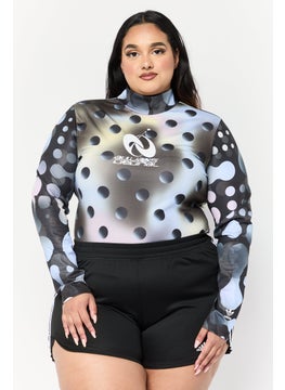 adidas Originals Women Plus Size Fit Long Sleeve Training Bodysuits, Multicolor  - Image 1