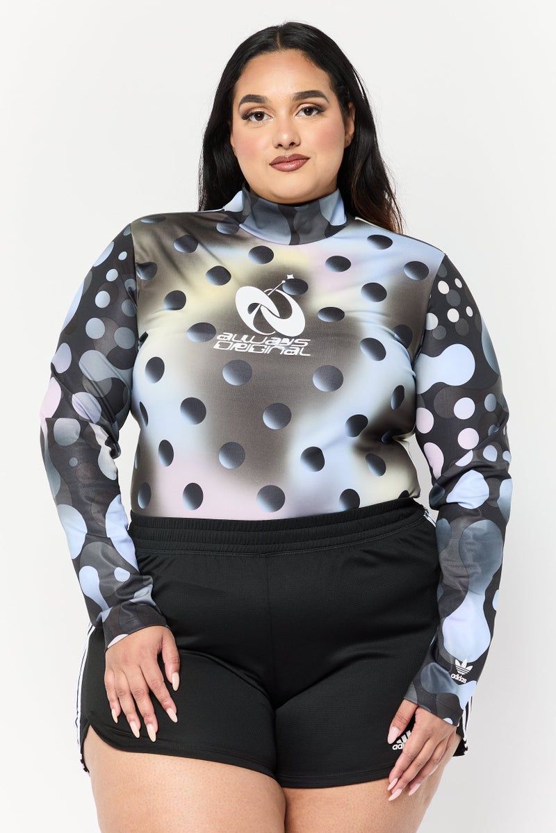 adidas Originals Women Plus Size Fit Long Sleeve Training Bodysuits, Multicolor - Image 1