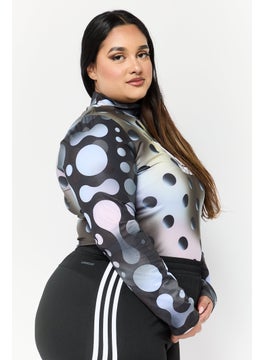 adidas Originals Women Plus Size Fit Long Sleeve Training Bodysuits, Multicolor  - Image 2