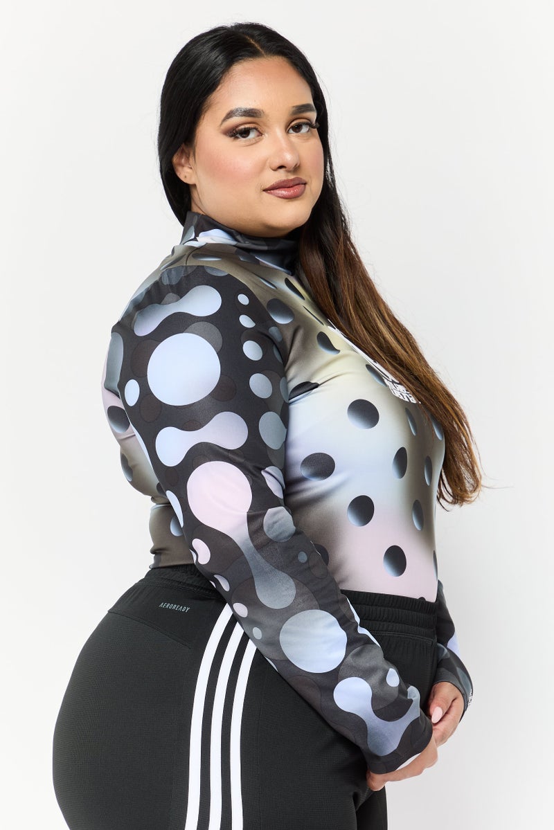 adidas Originals Women Plus Size Fit Long Sleeve Training Bodysuits, Multicolor - Image 2