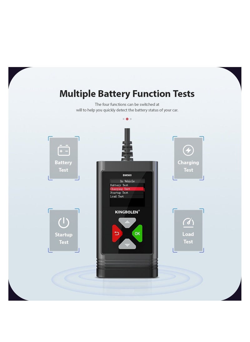 Y&D Car Battery Tester, 6V 12V Load BM560 100-2000 CCA Auto Tester Automotive Alternator Digital Analyzer Charging for Truck Marine Motorcycle SUV Boat  - Image 2