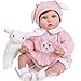 Aori Lifelike Reborn Baby Dolls  22 Inch Realistic Newborn Baby Girl  Soft Vinyl Reborn Toddler with Feeding Set  Pink Outfit Real Life Baby Doll for Kids 3 Toddlers  Collectors - Image 4