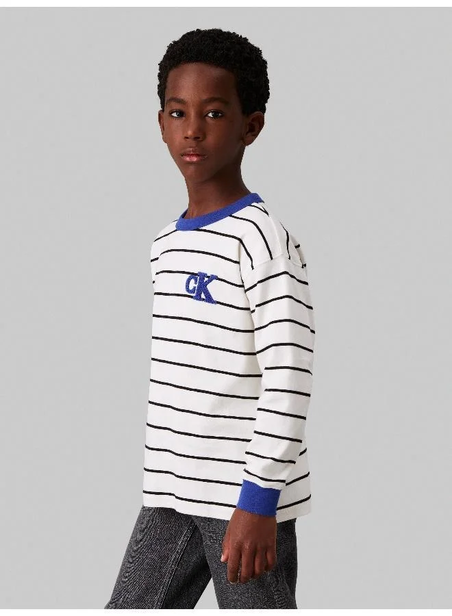 كالفن كلاين جينز Kids Ringer Mono Striped T-Shirt