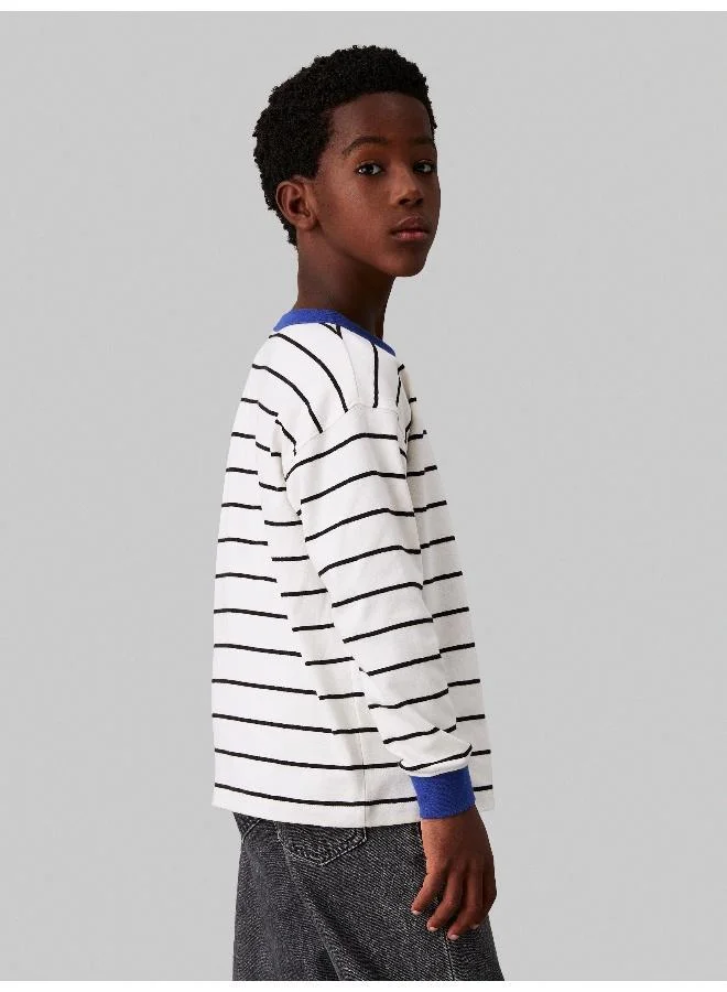 كالفن كلاين جينز Kids Ringer Mono Striped T-Shirt