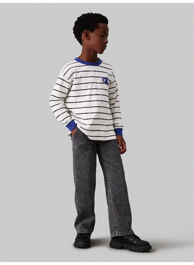 كالفن كلاين جينز Kids Ringer Mono Striped T-Shirt