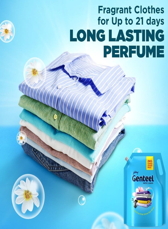 Genteel Matic Liquid Detergent Refill Pouch for Top load Washing - 2kg | No Soda Formula | with Added Fabric Conditioner - Image 4