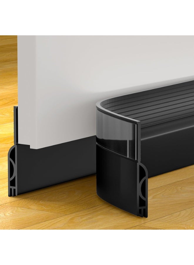 مانع تيارات الهواء للباب، مانع تسرب أسفل الباب، عازل للباب من العوامل الجوية، مانع تسرب أسفل الباب، عازل للصوت، مانعات الأبواب (أسود 19.5 بوصة)