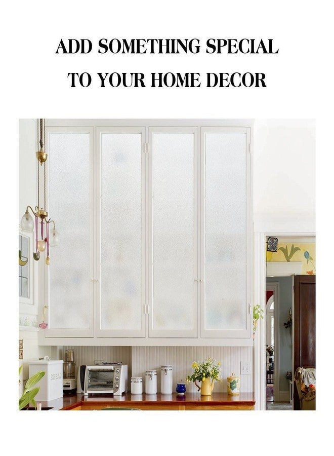 CVANU Privacy Window Film White Window Frosting Film Window Sticker Window Cling Frosted Vinyl Sheets for Front Door/Bathroom/Sidelight/Small Windows, 24''x48'', Self-Adhesive - Image 3
