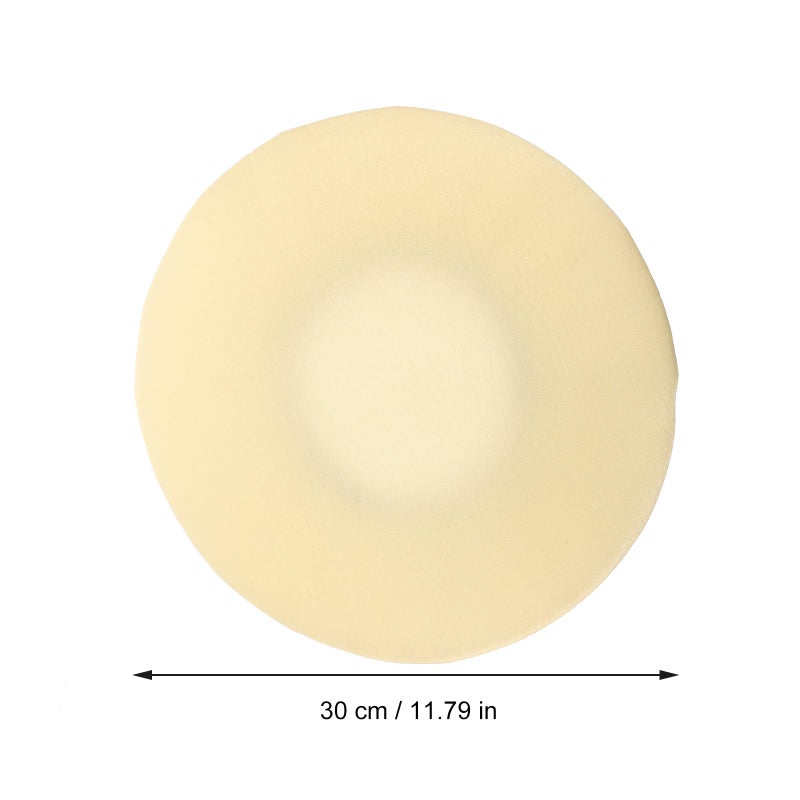 Beige Elastic Stool Cover Washable Fabric Stretch Protector 30cm Diameter For Home Kitchen Dining - Image 3