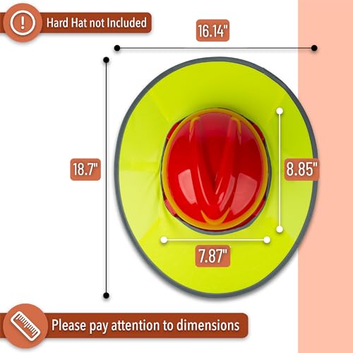 UNCO- Hard Hat Sun Shield, 1 Pack, Yellow, Full & Standard Brim Mesh Sunshade High Visibility Reflective, Hard Hat Accessories - Image 2