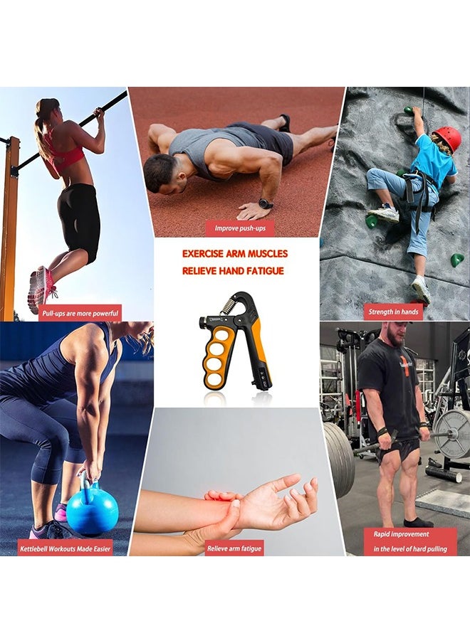Grip Strength Trainer, Adjustable Resistance 11-220 Ibs Forearm Exerciser, the Five Fingers Grip Strength Trainer with Digital Counter, Hand Grips Strengthener.