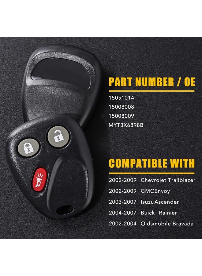 OGATOO Key Fob Replacement Fit for Chevy Trailblazer GMC Envoy Isuzu Ascender Buick Rainier Oldsmobile Bravada 2002 2003 2004 2005 2006 2007 2008 2009, 3 Btn #15008008 15008009 Car Remote, 1pc - Image 3
