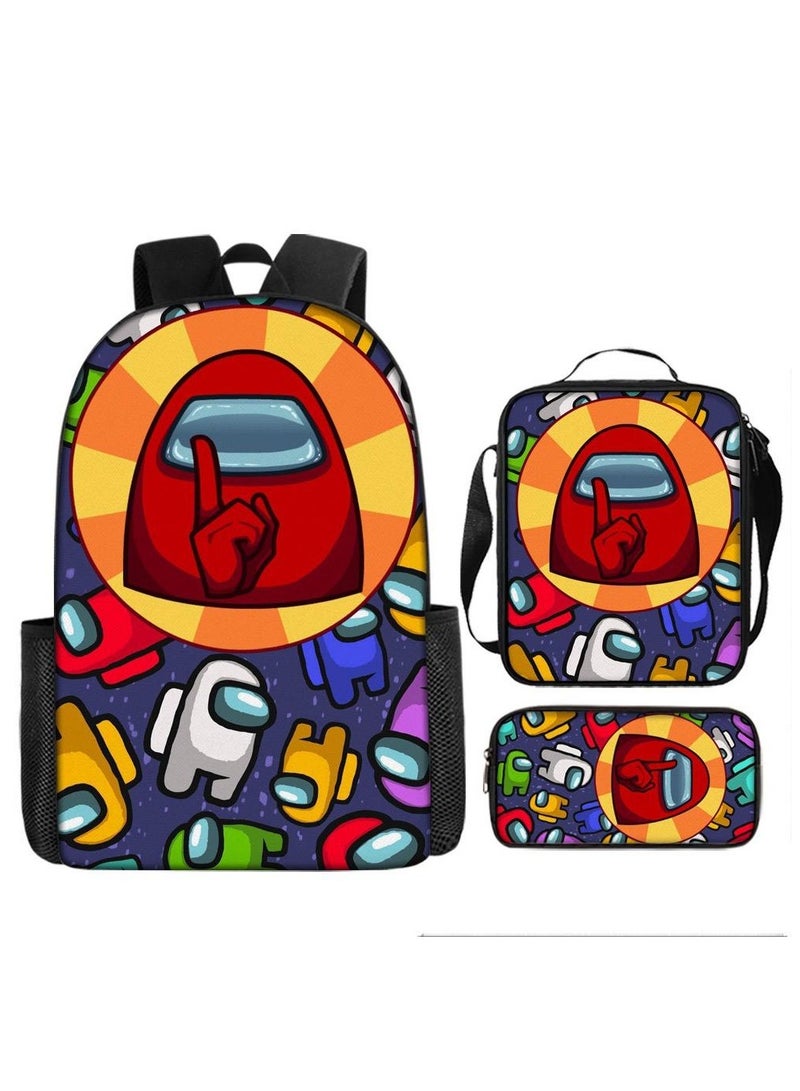 Among Us 3-Piece Among Us student backpack cartoon backpack children's backpack shoulder bag - Image 1