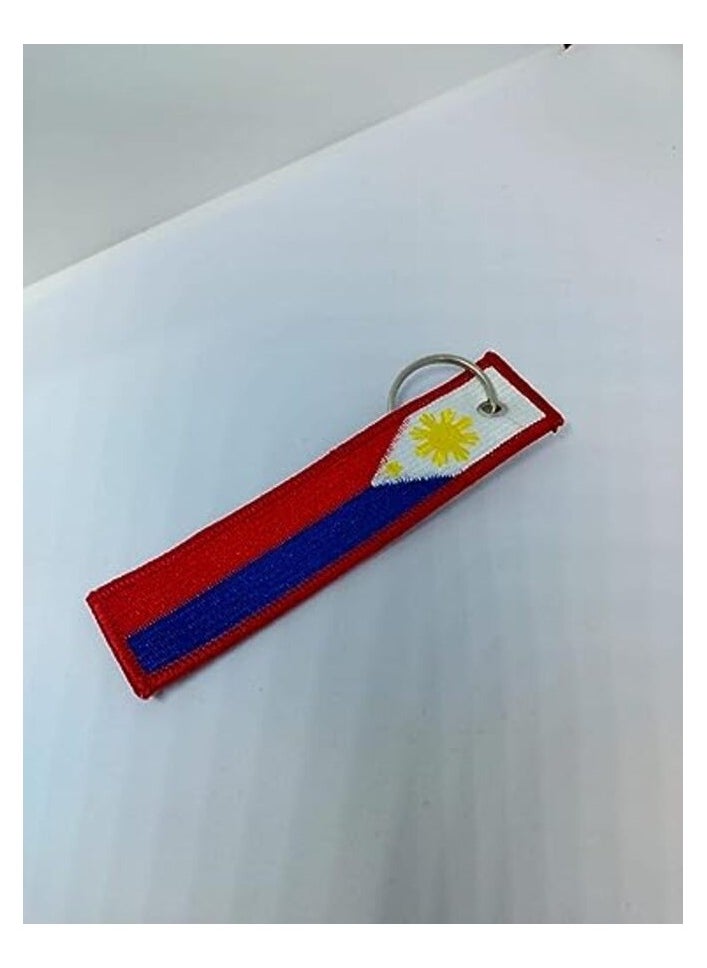 MIRFA Philippines Flag Keychain Tag with Key Ring, EDC for Motorcycles, Scooters, Cars and Gifts Flag Key Chain, 100% Embroidered  - Image 3