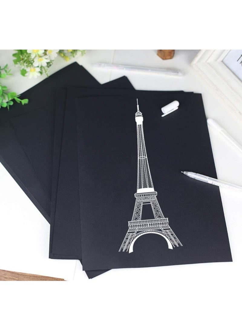 BPA - 50 Sheets A3 Scrapbook Black Paper Blank Page Black Inside Pages Chipboard for Scrapbook Photo Album DIY Photo Book Notebook - Image 1