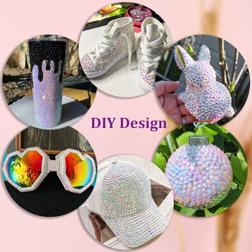 TINKRSTUFF 25000Pcs Resin Jelly Rhinestones for Crafting, White AB 2-6mm Mixed Sizes Non Hotfix Flatback Gems, Bedazzling Crystal for DIY Crafts Clothing Tumblers Mugs Shoes Fabric Nail Art - Image 4