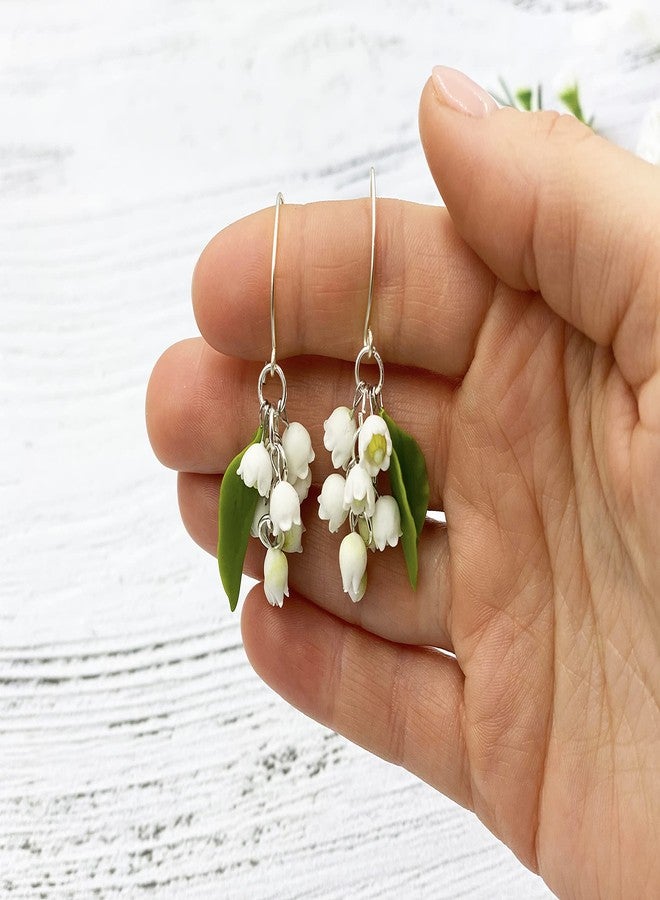 Lily of the valley flower earrings statement nature jewelry - Image 4
