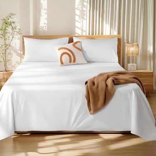 Bhoomi Impex Queen Size Microfiber Bedsheet Including Pillow Cover – Ultra-Soft Plain White Solid 90x102 Inch, for Home, Hotel, Resort & Guest House - Image 4