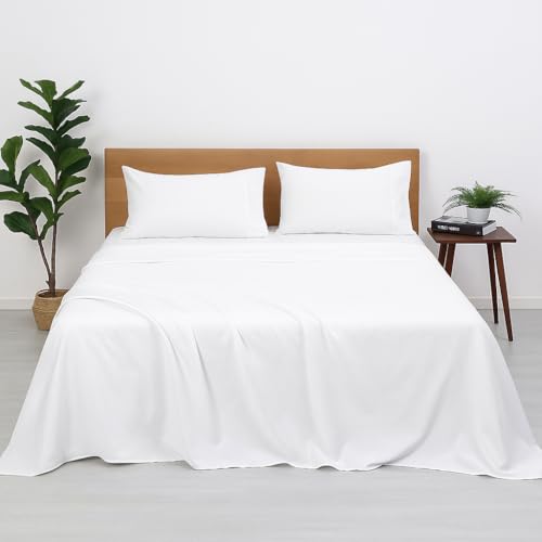 Bhoomi Impex Queen Size Microfiber Bedsheet Including Pillow Cover – Ultra-Soft Plain White Solid 90x102 Inch, for Home, Hotel, Resort & Guest House - Image 1