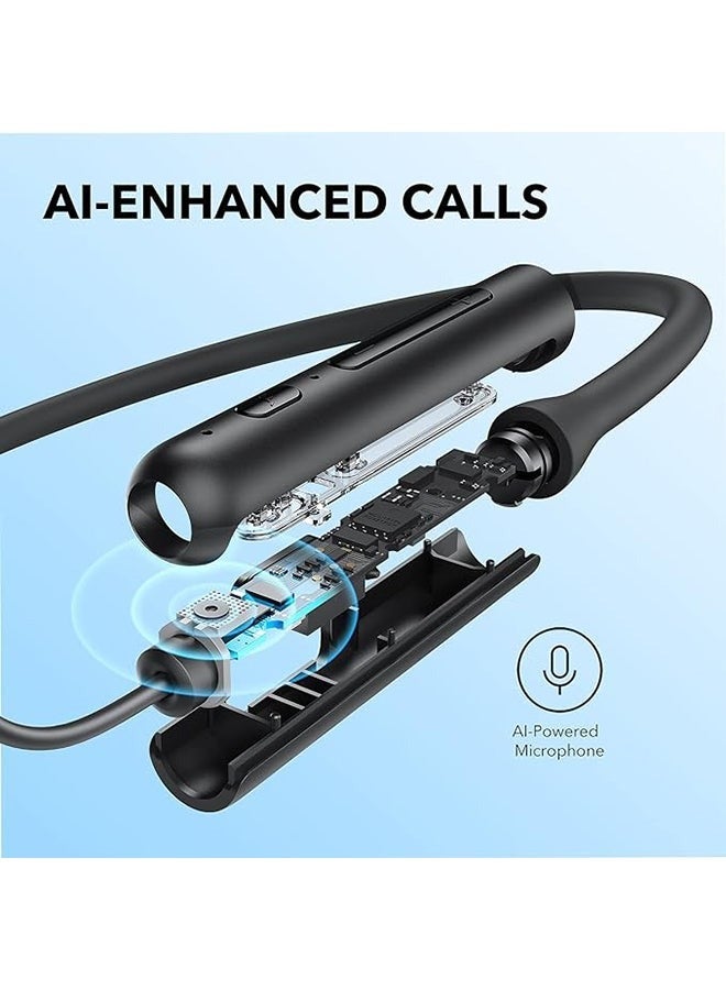 Life U2i Bluetooth Neckband Headphones with 24 H Playtime, 10 mm Drivers, Crystal-Clear Calls with CVC 8.0, USB-C Fast Charging, Foldable & Lightweight Build, IPX5 Waterproof