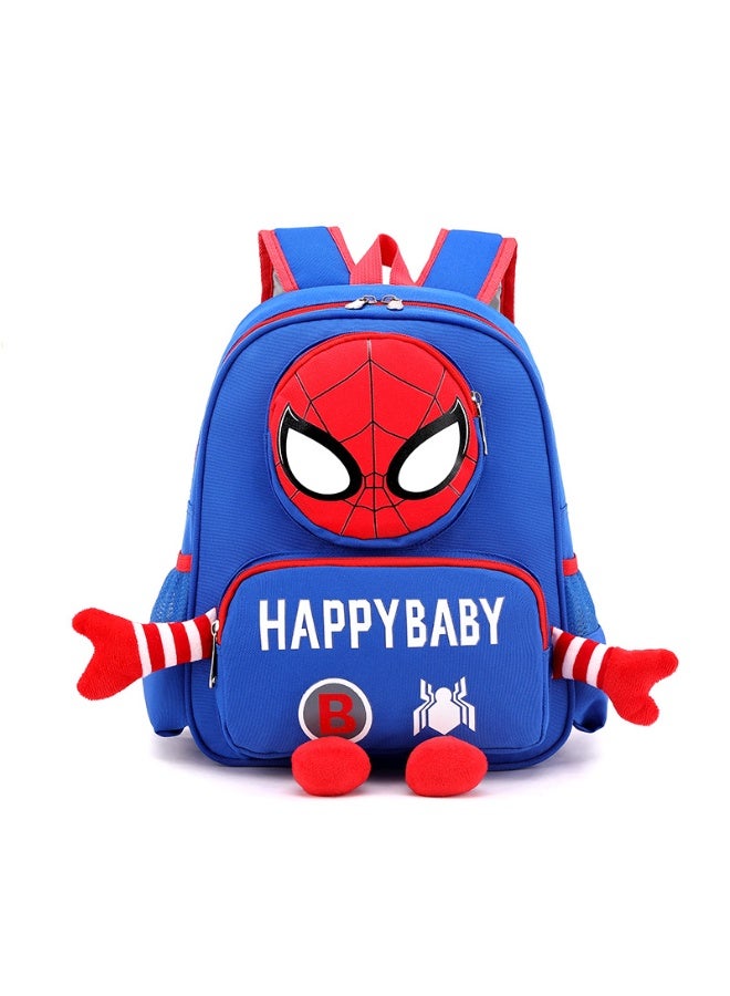 Spider-man Kids Backpack for Toddlers, Lightweight 340g Water-Repellent School Bag with Breathable Back & Multiple Pockets, Preschool Elementary Bookbag for Boys (Blue, SST-8920) - Image 1