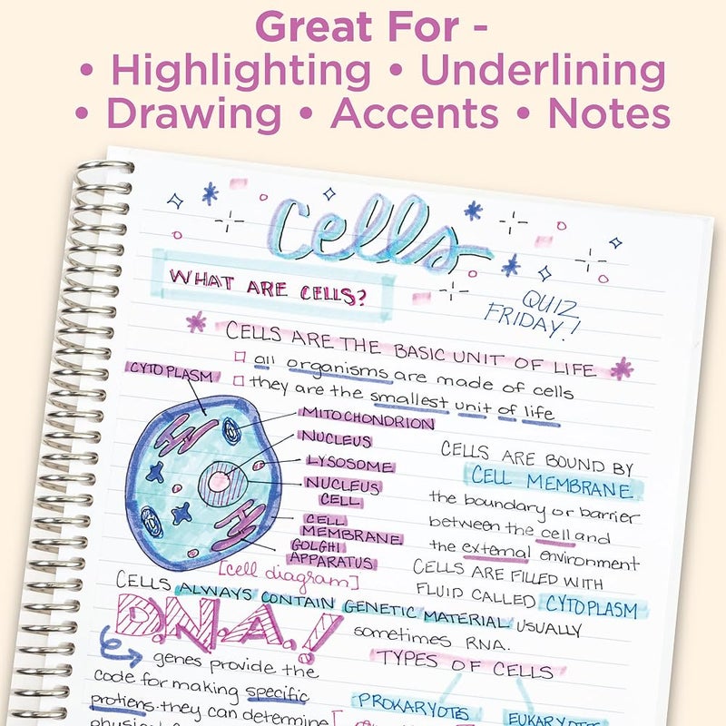 Zebra Pen Mildliner, Double Ended Highlighter, Broad and Fine Tips, Assorted Colors, 8 Pack, 78108 - Image 5