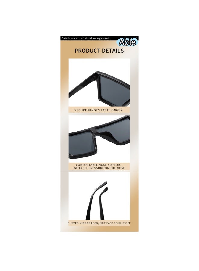 ABLE 【2025New Glasse】Unisex Polarized Large Frame Sunglasses - UV400 UV Protection, High-Definition Anti-Glare, Black Frame - Suitable for Fishing/Driving/Travel, Slimming Face Shape, Fashion Accessory - Image 4