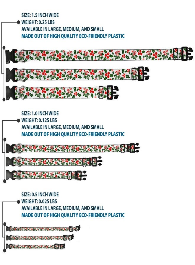 Buckle Down Buckle-Down 15-26" Holly & Mistletoe Plastic Clip Collar, Large - Image 3