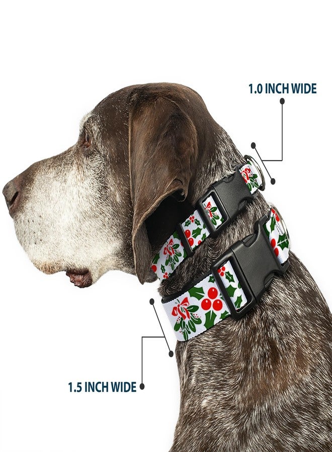Buckle Down Buckle-Down 15-26" Holly & Mistletoe Plastic Clip Collar, Large - Image 2