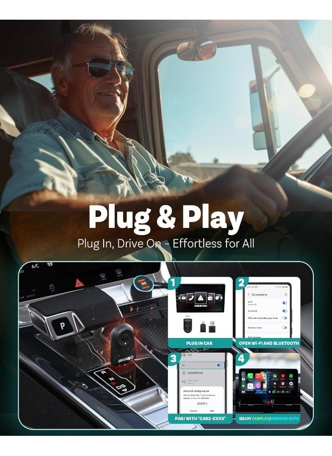 Ottocast OTTOCAST Mini 2025 Wireless CarPlay & Android Auto 2-in-1 Adapter  - Image 3