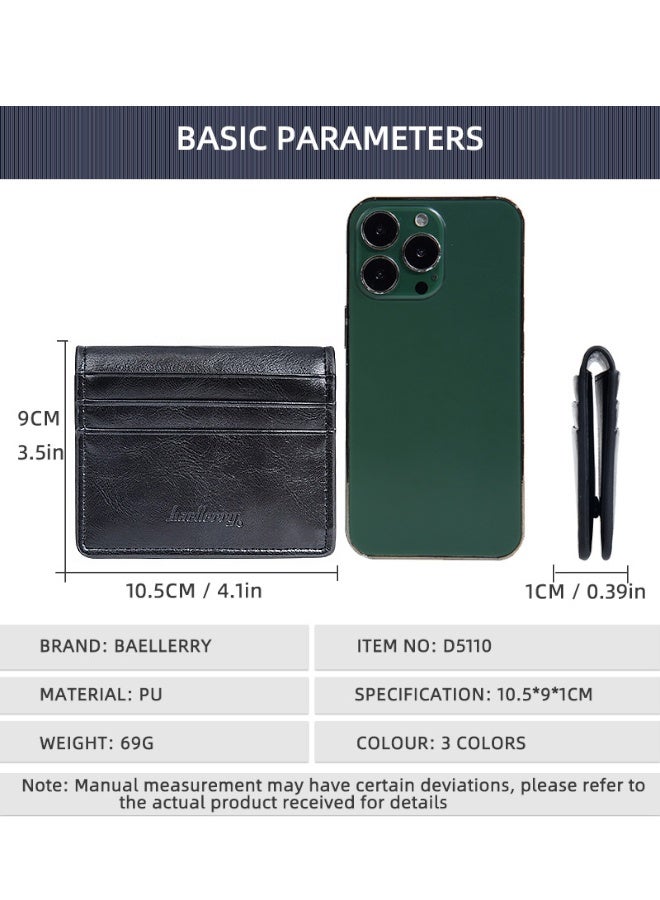 baellerry Men Slim Bifold Wallet Minimalist Leather Small Wallets for Men with Cash Pocket and Card Holder Slots - Image 4