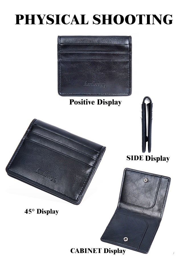 baellerry Men Slim Bifold Wallet Minimalist Leather Small Wallets for Men with Cash Pocket and Card Holder Slots - Image 3